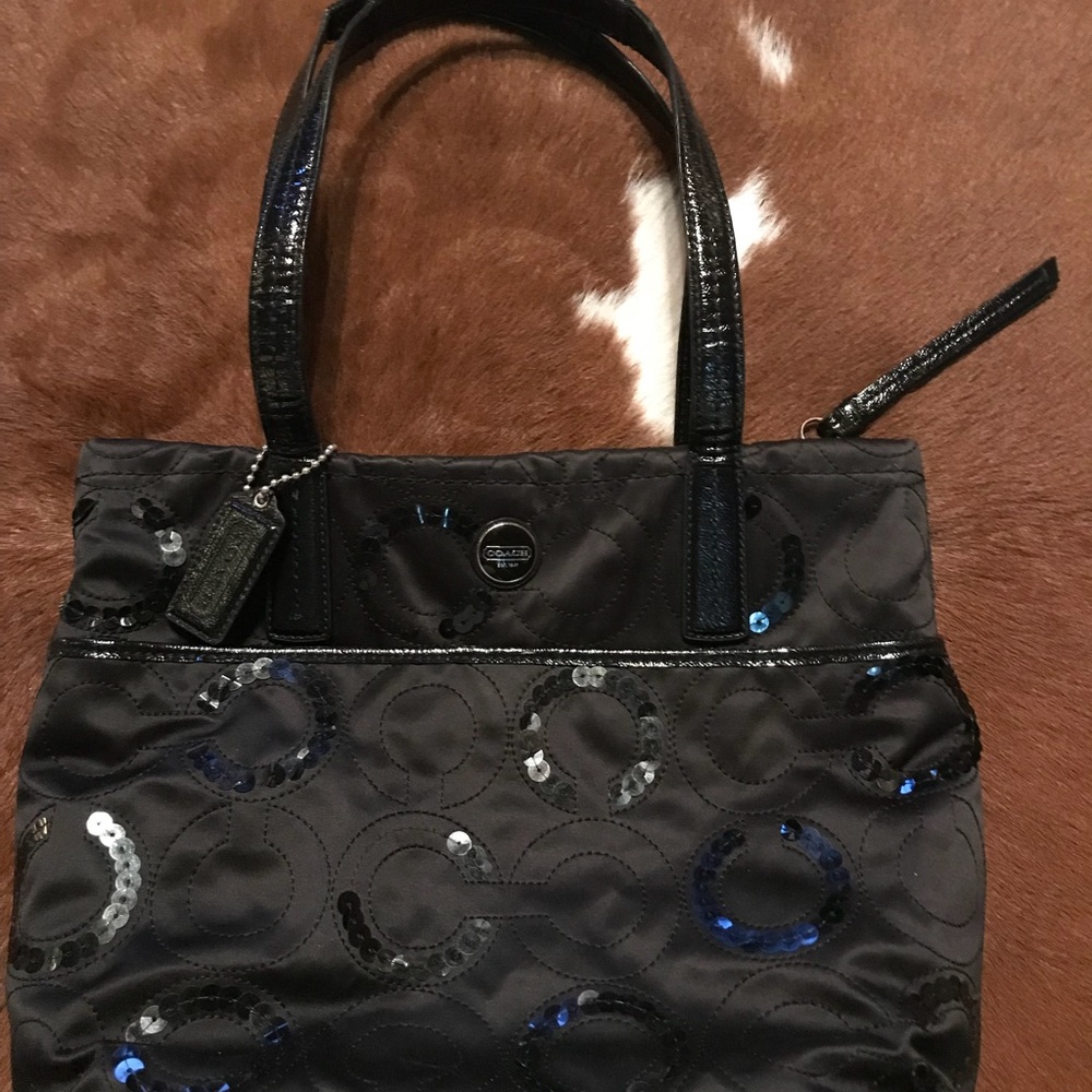 Black Satin and Sequins Coach